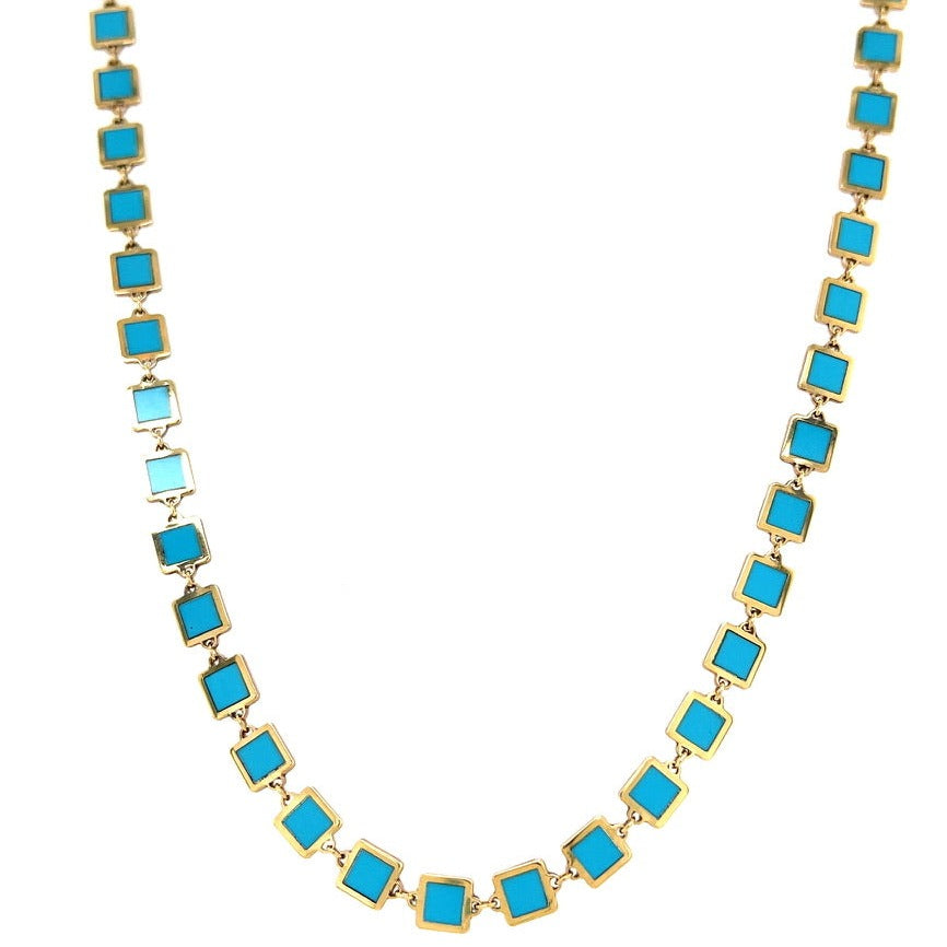 Square Turquoise Necklace