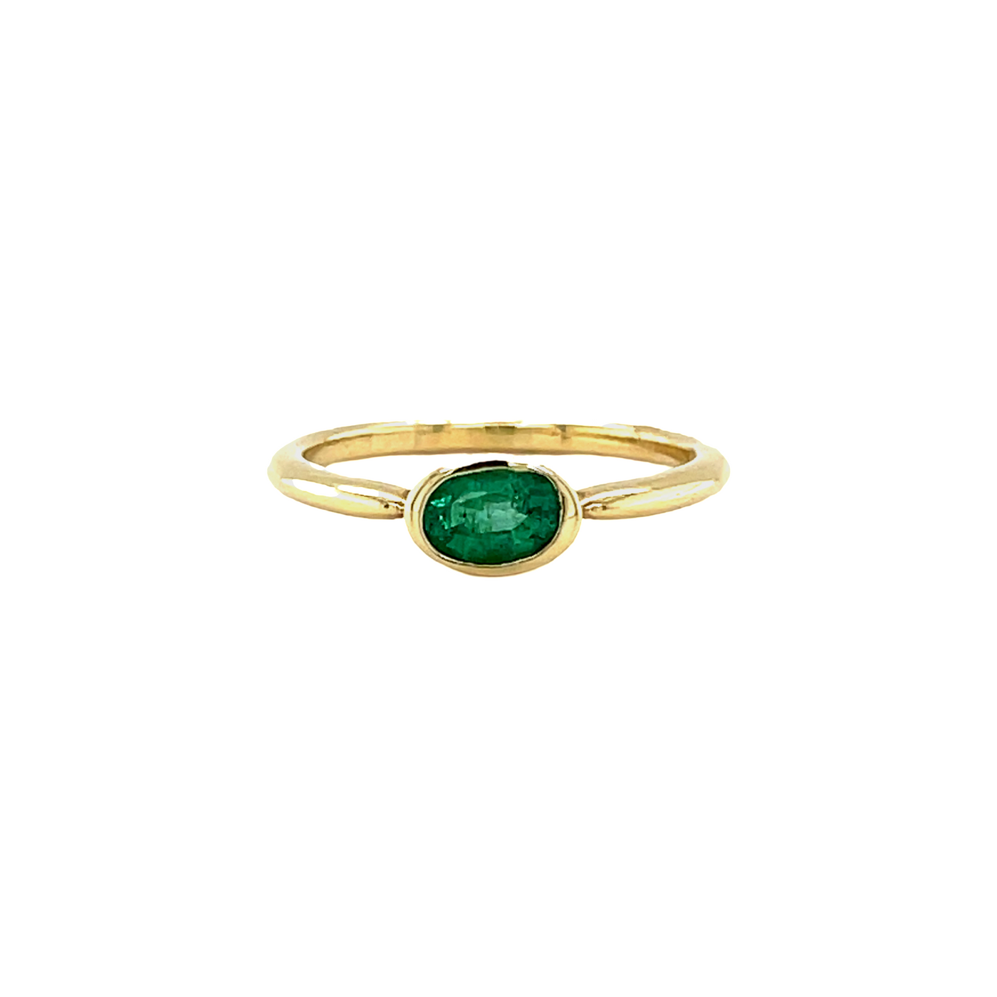 Emerald Oval Stacking Ring