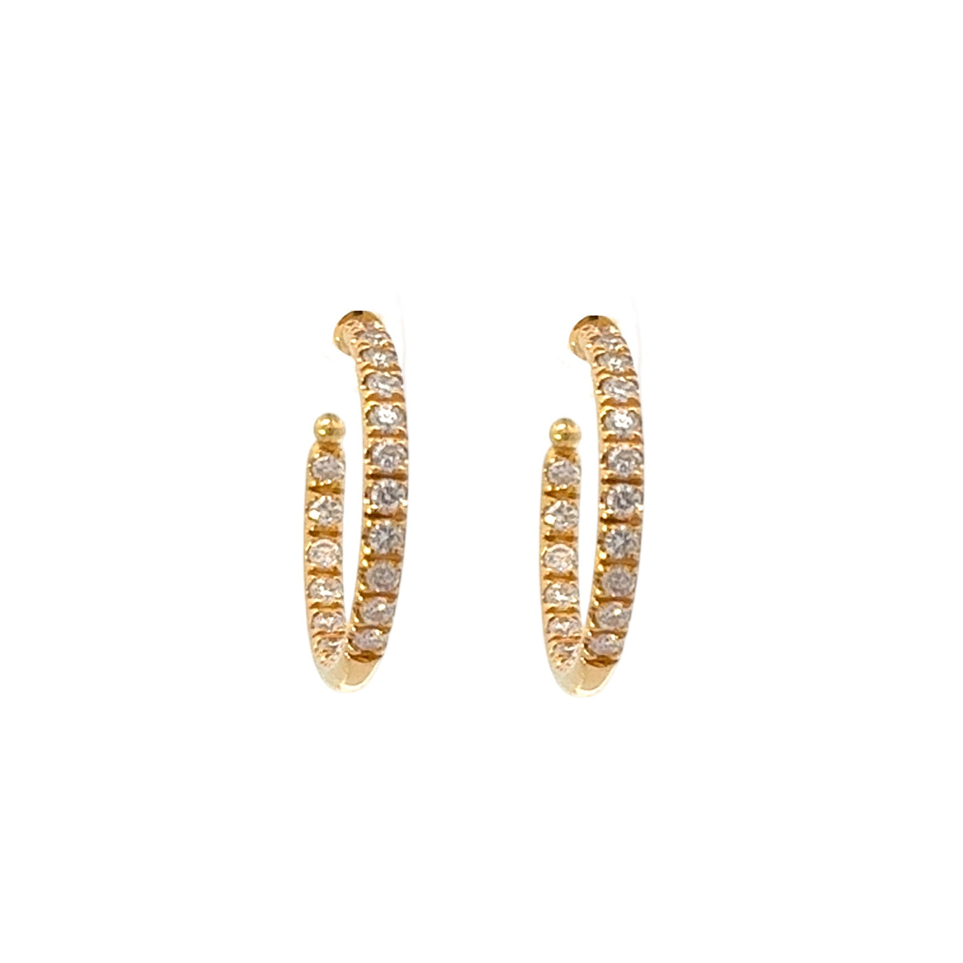 Diamond Inside Out Hoops / 18k