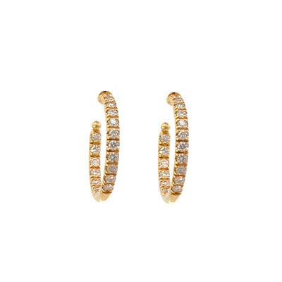 Diamond Inside Out Hoops / 18k