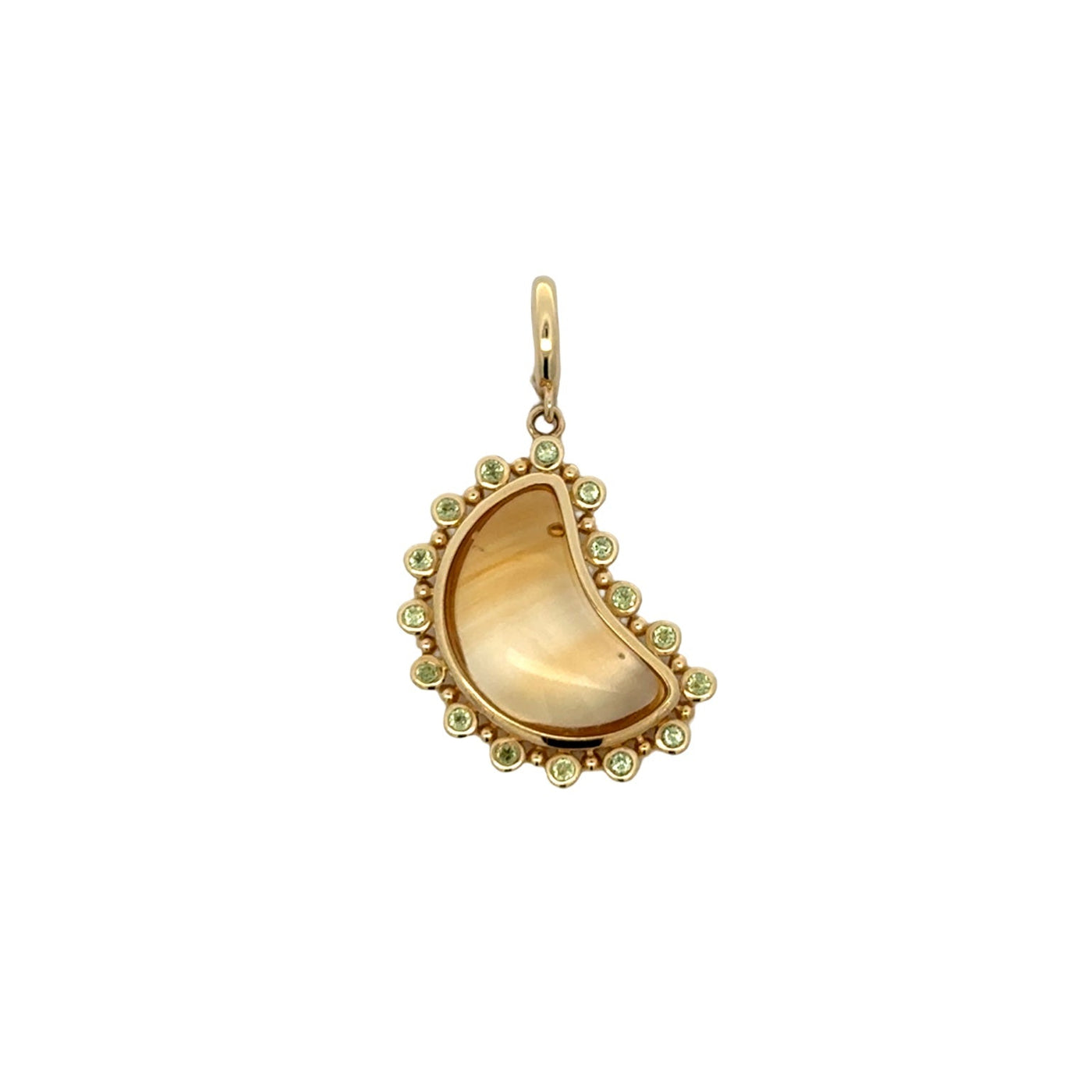 Peridot & Citrine Moon Charm