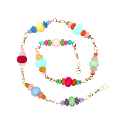 Multicolor Opal & Turquoise Bead Necklace