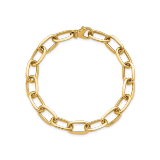 Solid Gold Link Charm Bracelet