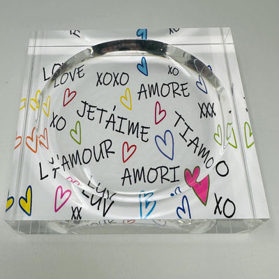 Amour Love Lucite Candy Dish