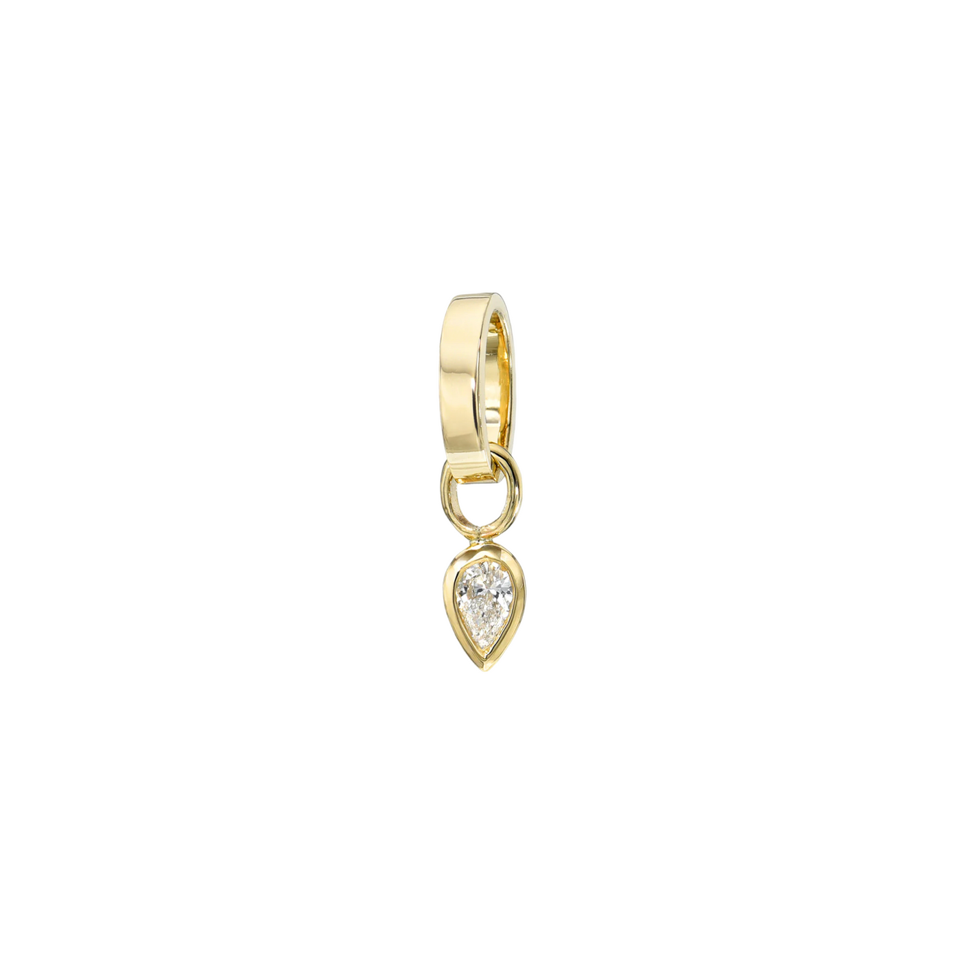 Gold Charm with Diamond Pear Bezel