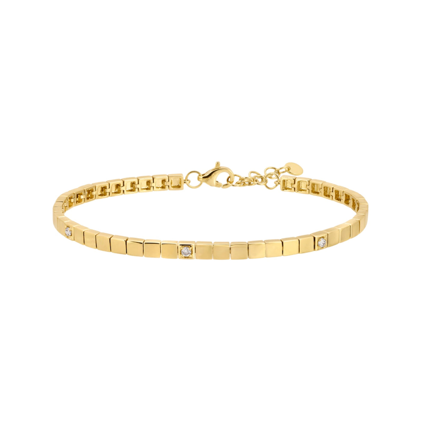 Gold & Diamond Segment Tennis Bracelet