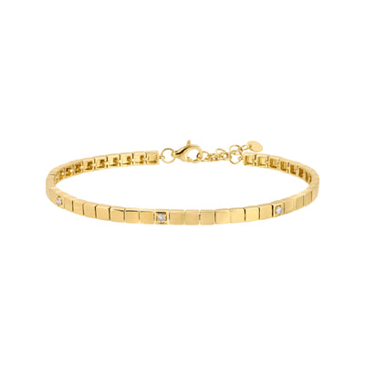 Gold & Diamond Segment Tennis Bracelet