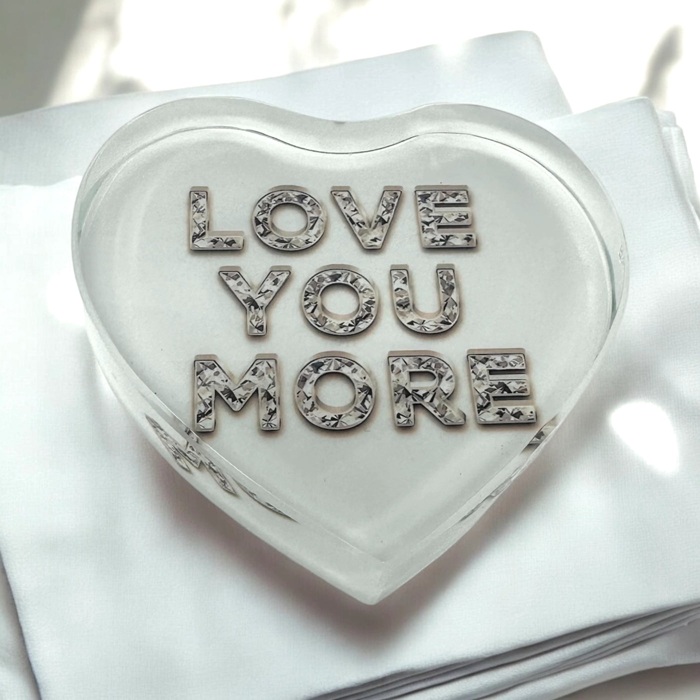 Love you More Heart Paperweight