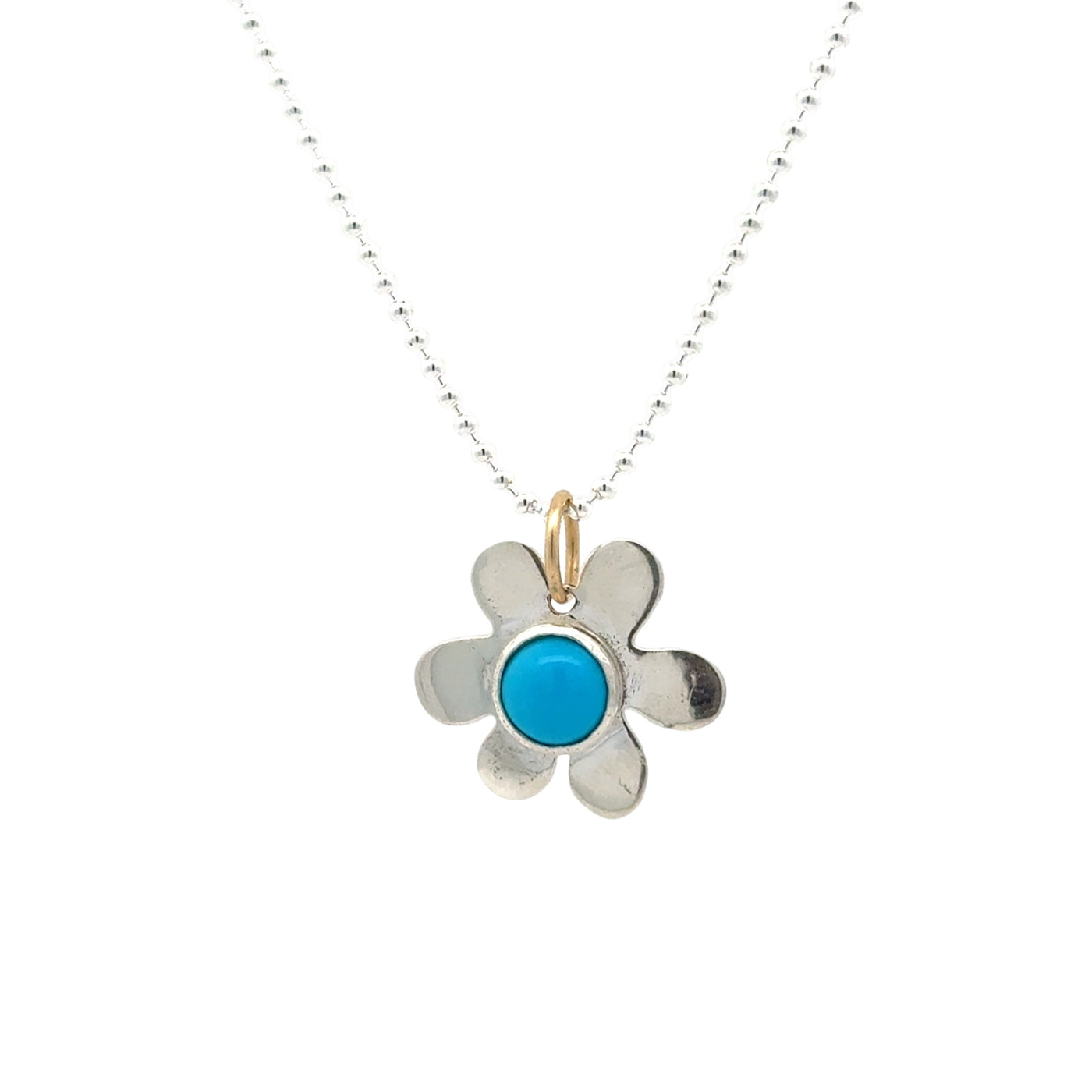 Turquoise Daisy Charm Necklace