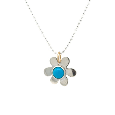 Turquoise Daisy Charm Necklace