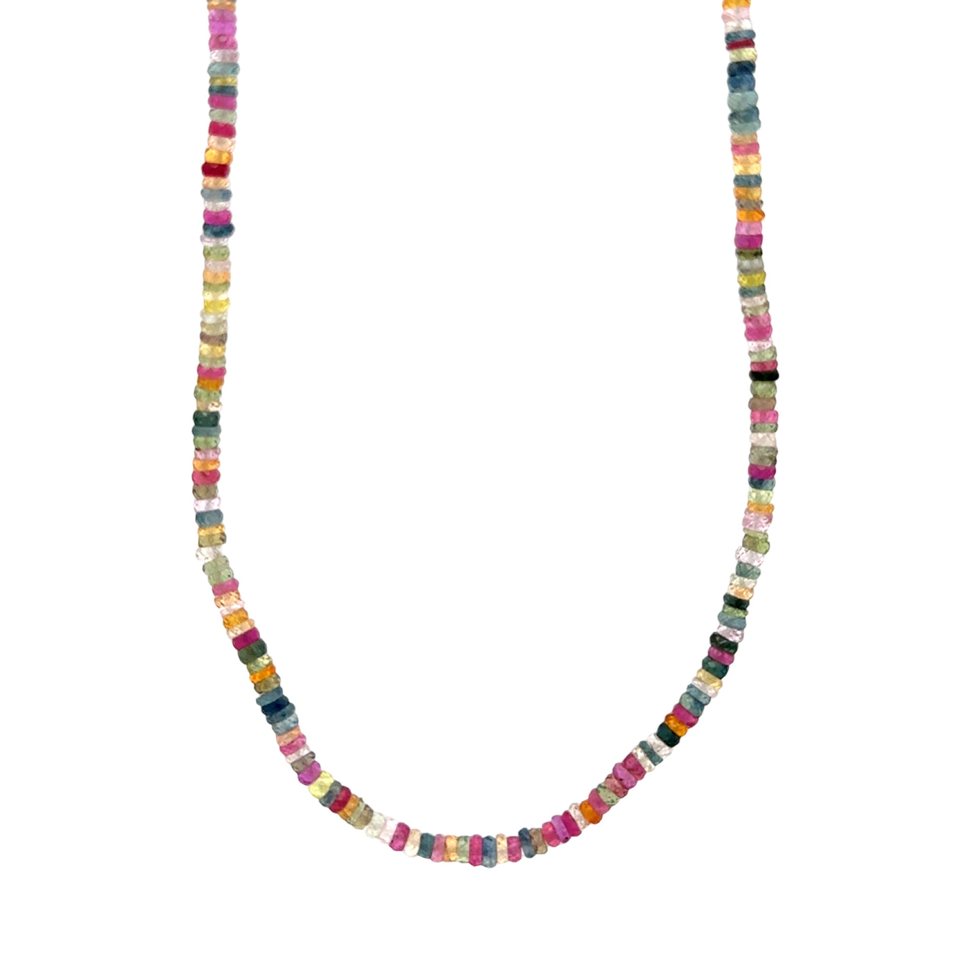 Sliced Multicolor Sapphire Necklace with Extender