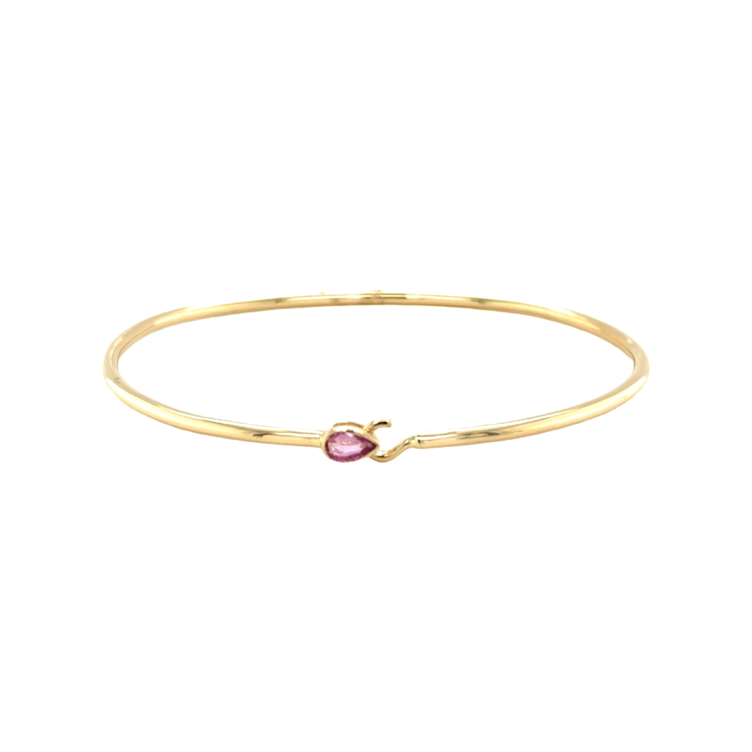 Pink Sapphire Flexible Hook Bangle