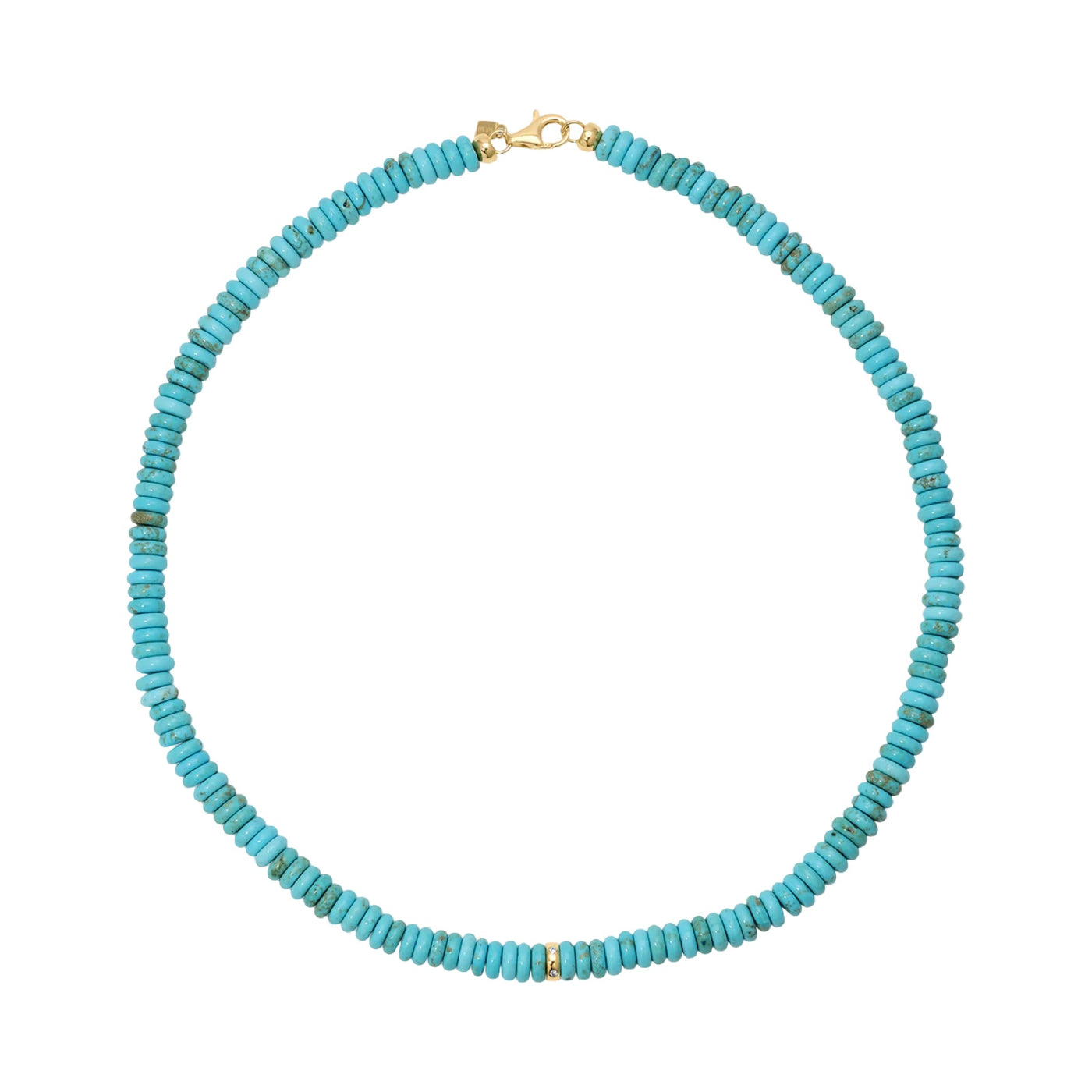 Jumbo Turquoise Rondelle Bead Necklace