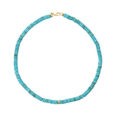 Jumbo Turquoise Rondelle Bead Necklace