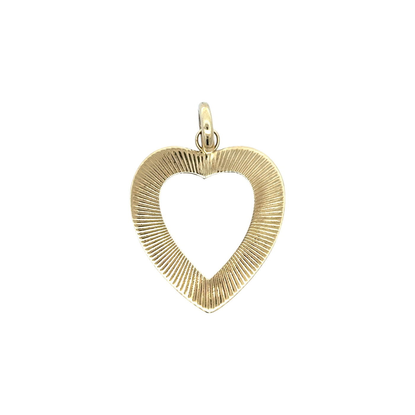 Fluted Outline Heart Charm