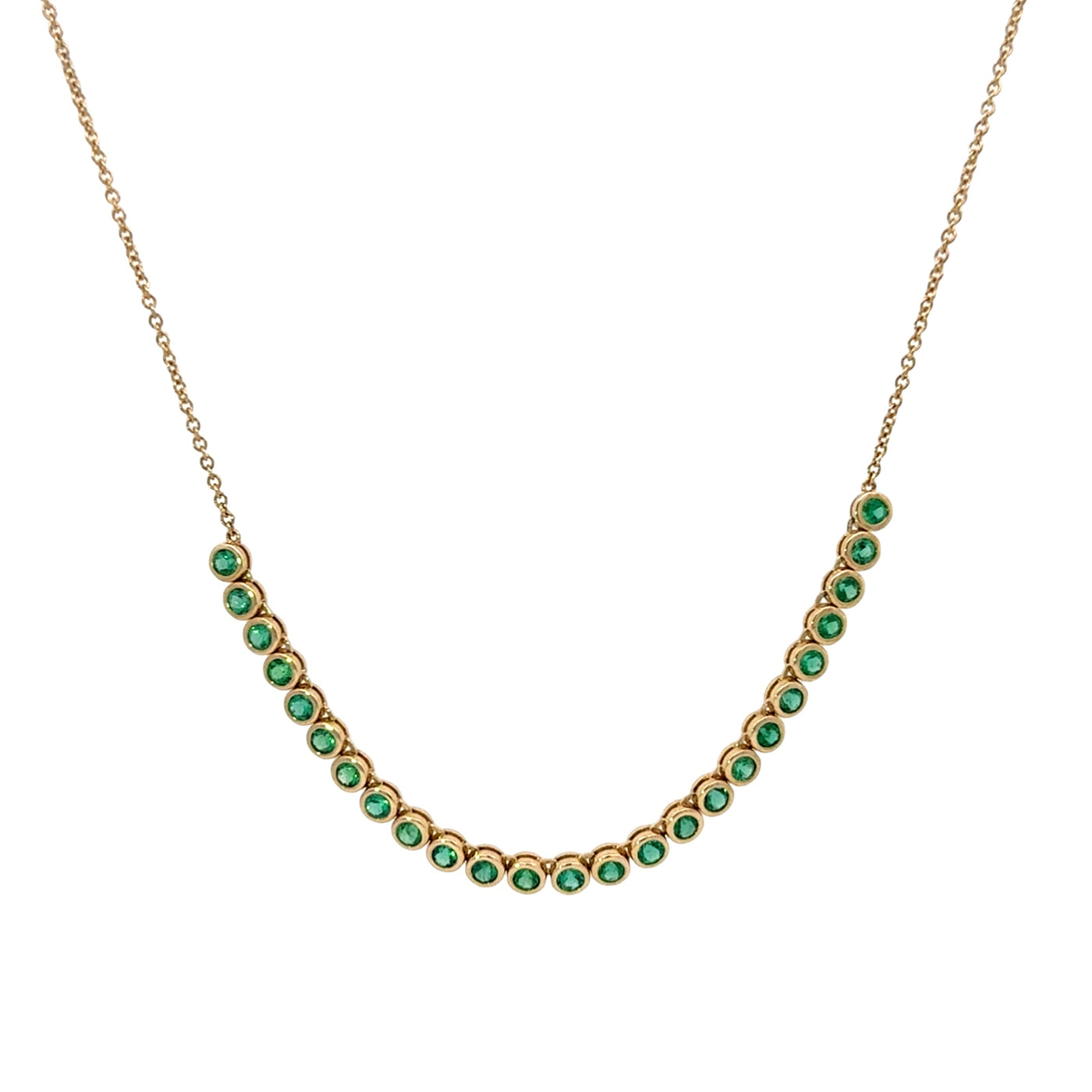 Emerald Bezel Half and Half Necklace