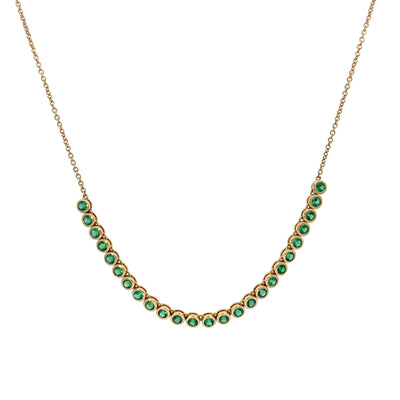 Emerald Bezel Half and Half Necklace