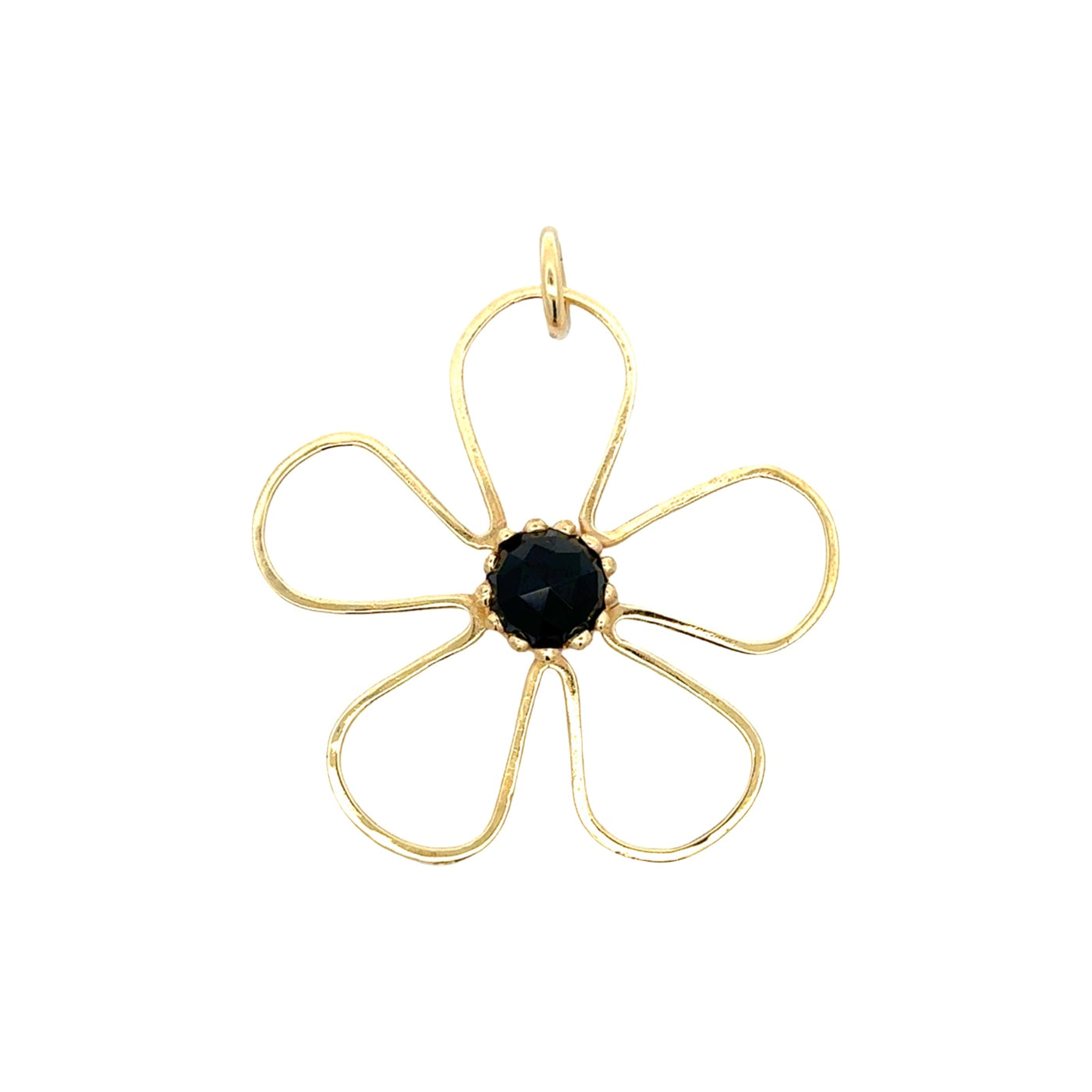 Sunflower Pendant/ Black Spinel