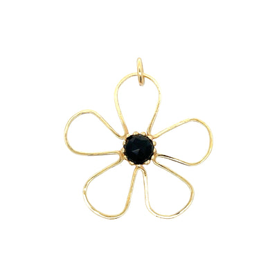 Sunflower Pendant/ Black Spinel