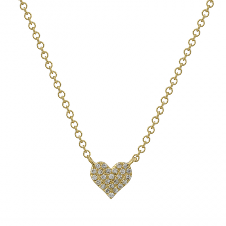 Pave Diamond Heart Necklace