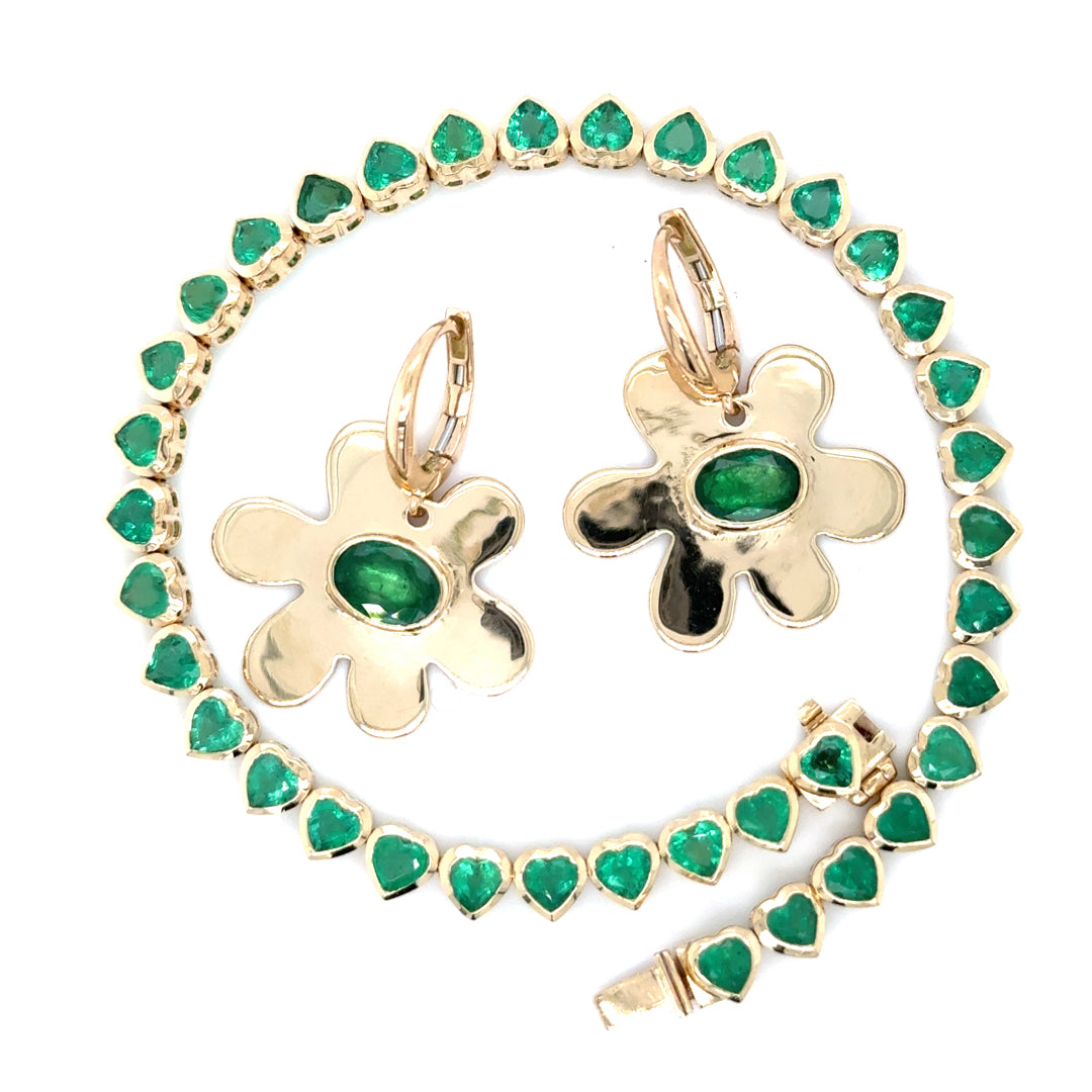 Emerald Heart Tennis Bracelet