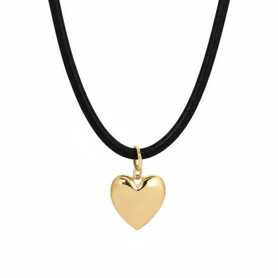 Casey Small Heart Necklace - Black