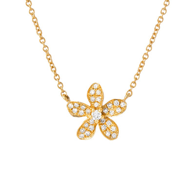 Pave Plumeria Necklace