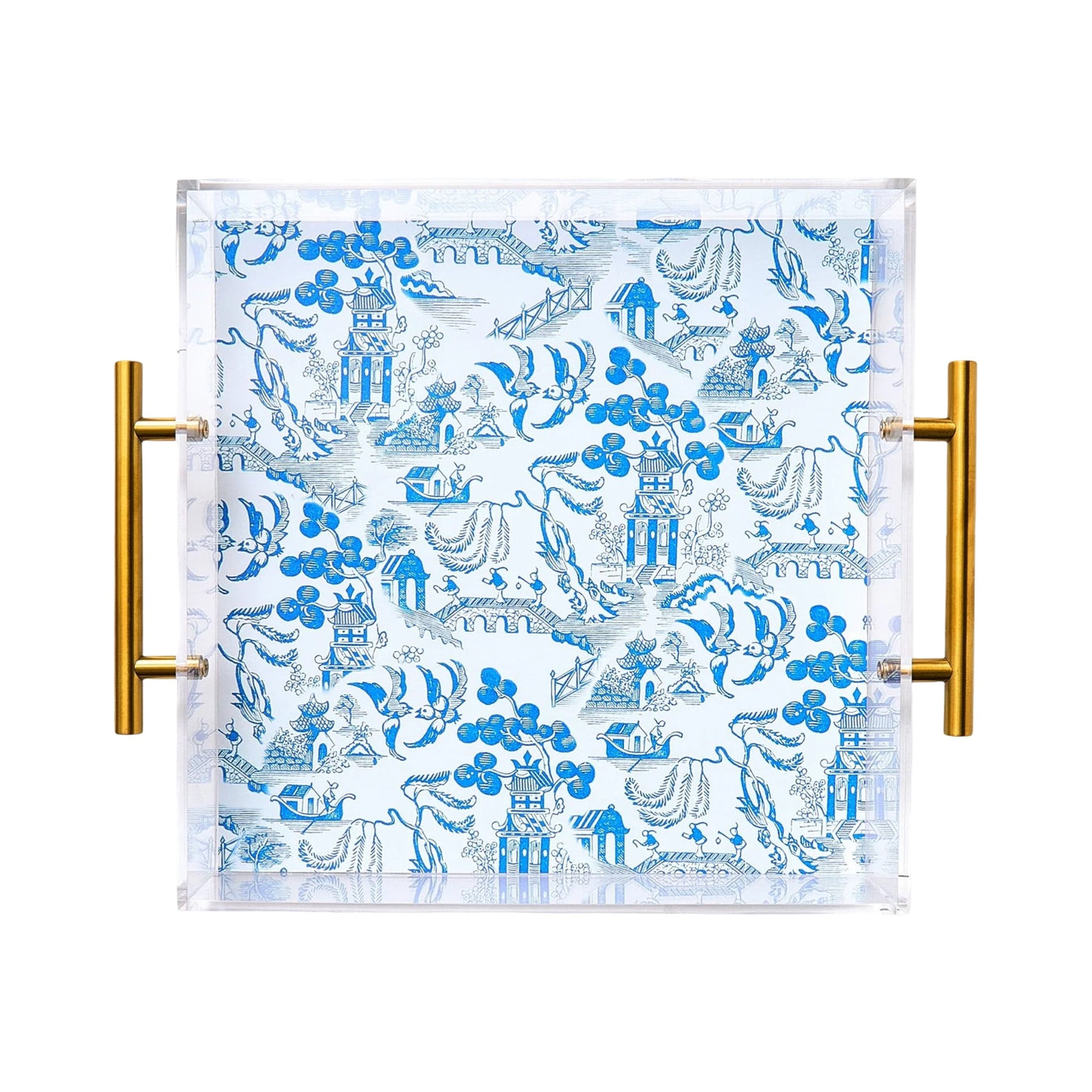 Chinoiserie Print Large Acrylic Tray