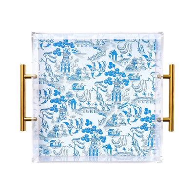 Chinoiserie Print Large Acrylic Tray