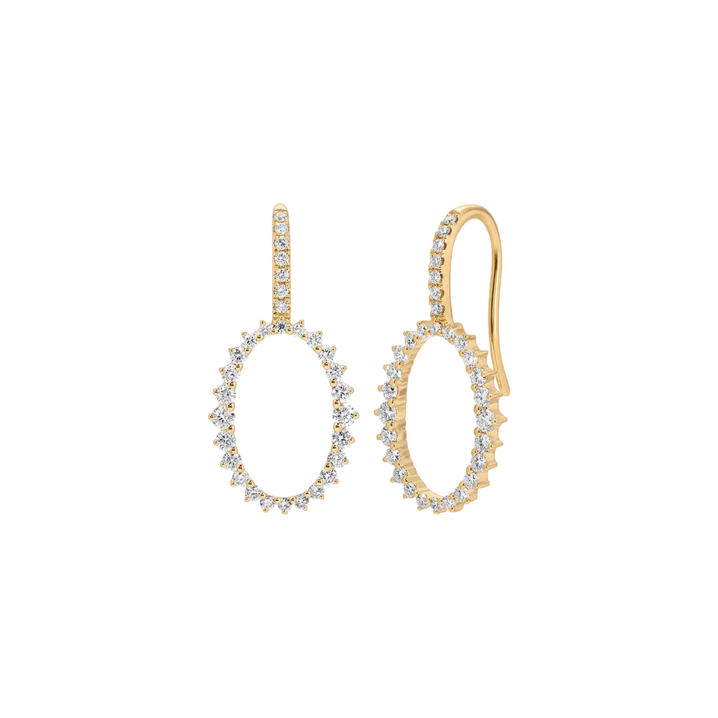 Graduated Diamond Oval Earrings