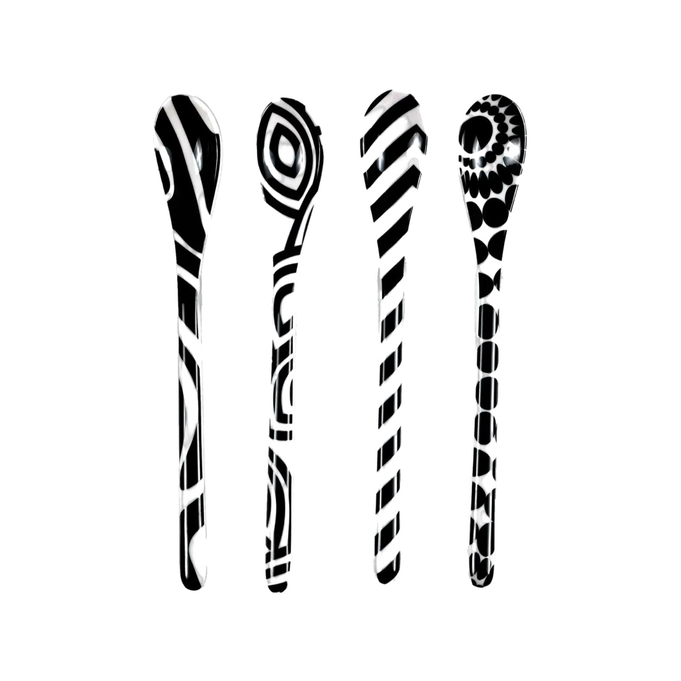 Dessert Spoons Set  - Black & White