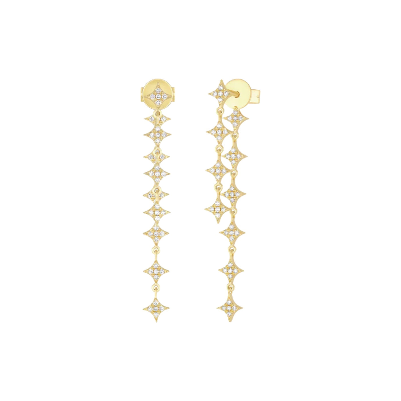 Multi Diamond Sparkle Drop Earrings