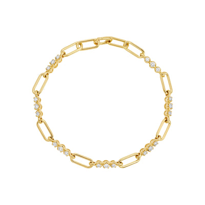 Diamond Paperclip Bracelet