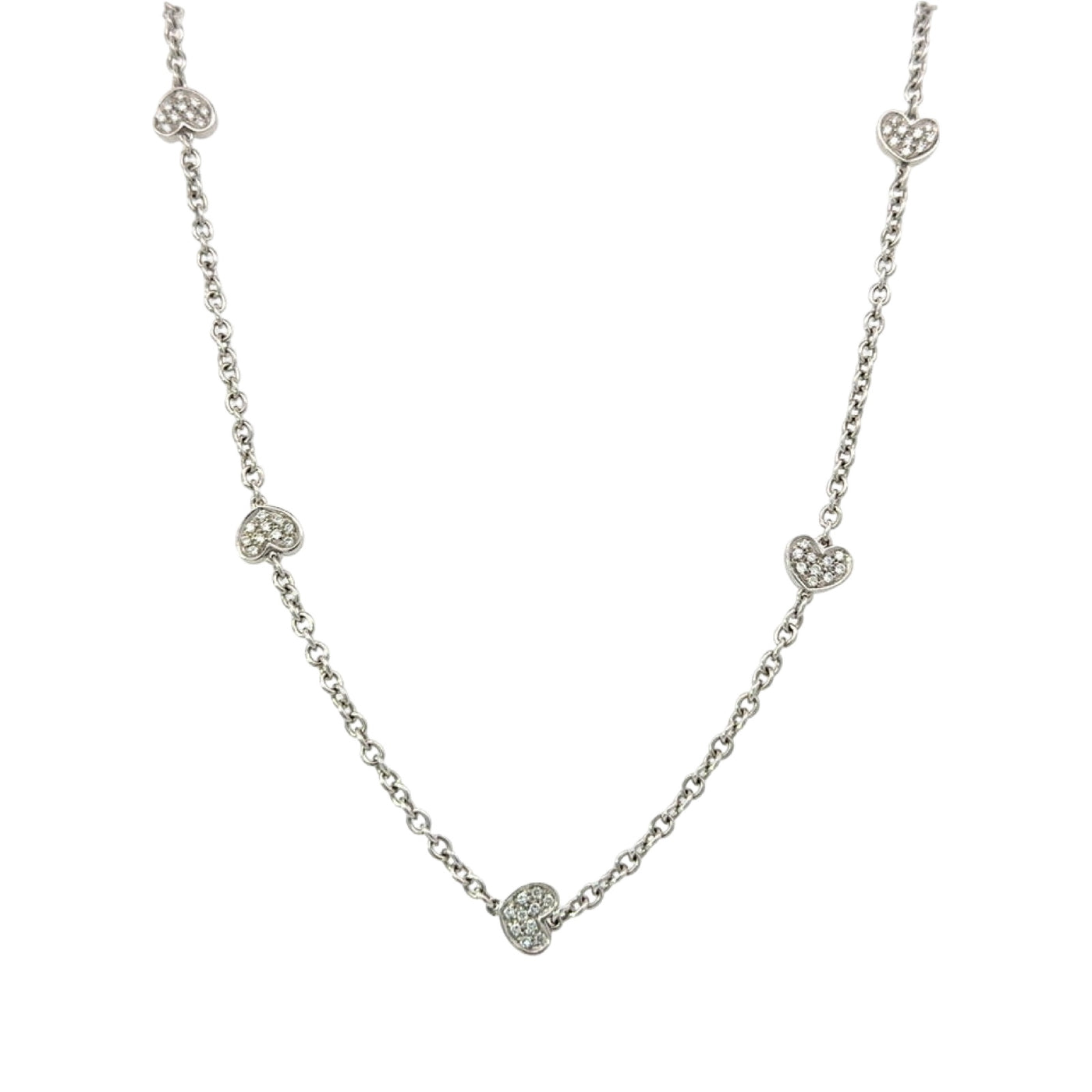 White gold heart Necklace/18K