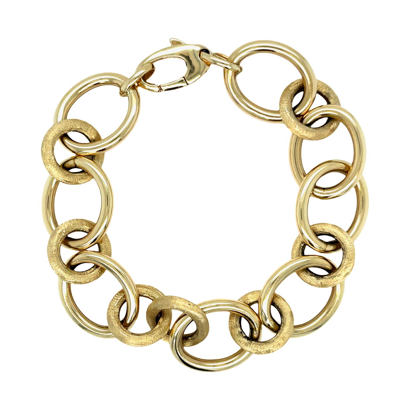 Gold & Brushed Link Bracelet