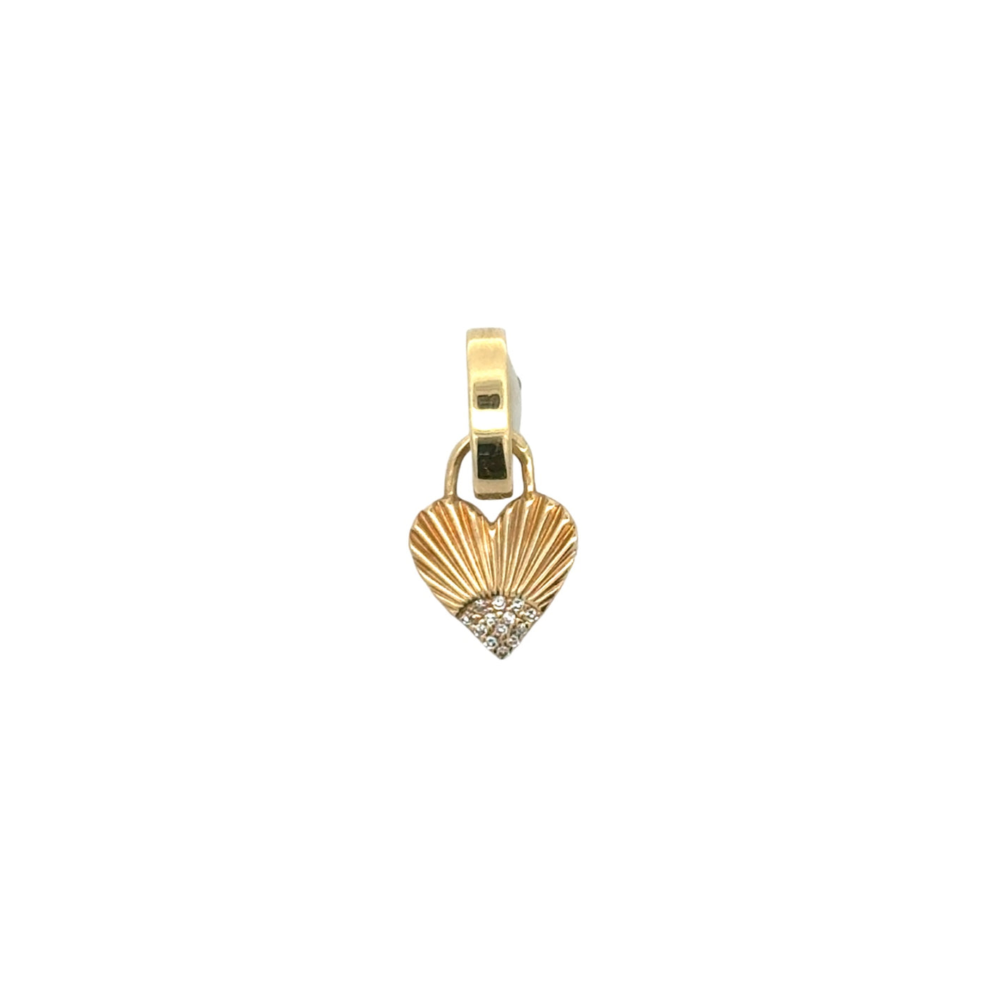 Mini Fluted Diamond Heart Charm