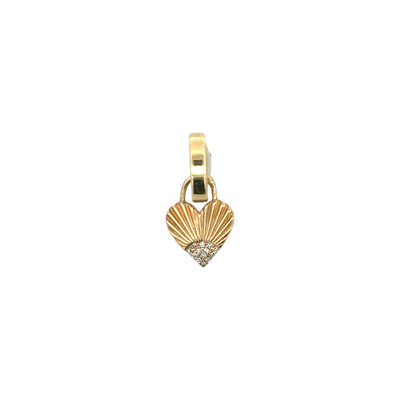 Mini Fluted Diamond Heart Charm
