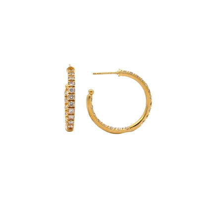 Diamond Inside Out Hoops / 18k