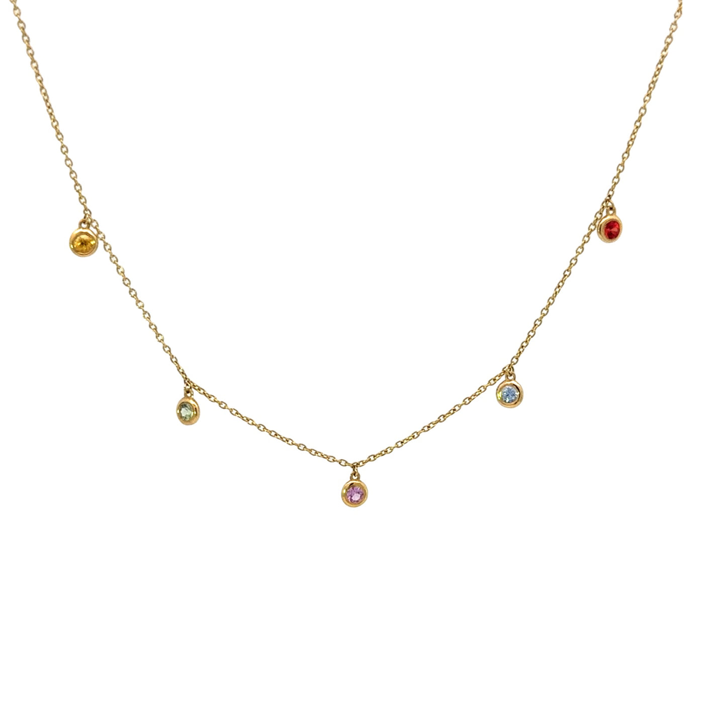 Rainbow Sapphire Confetti Necklace