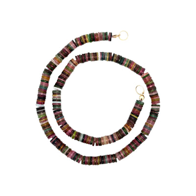 Sliced Multicolor Dark Sapphire Necklace (Carabiner Ready)