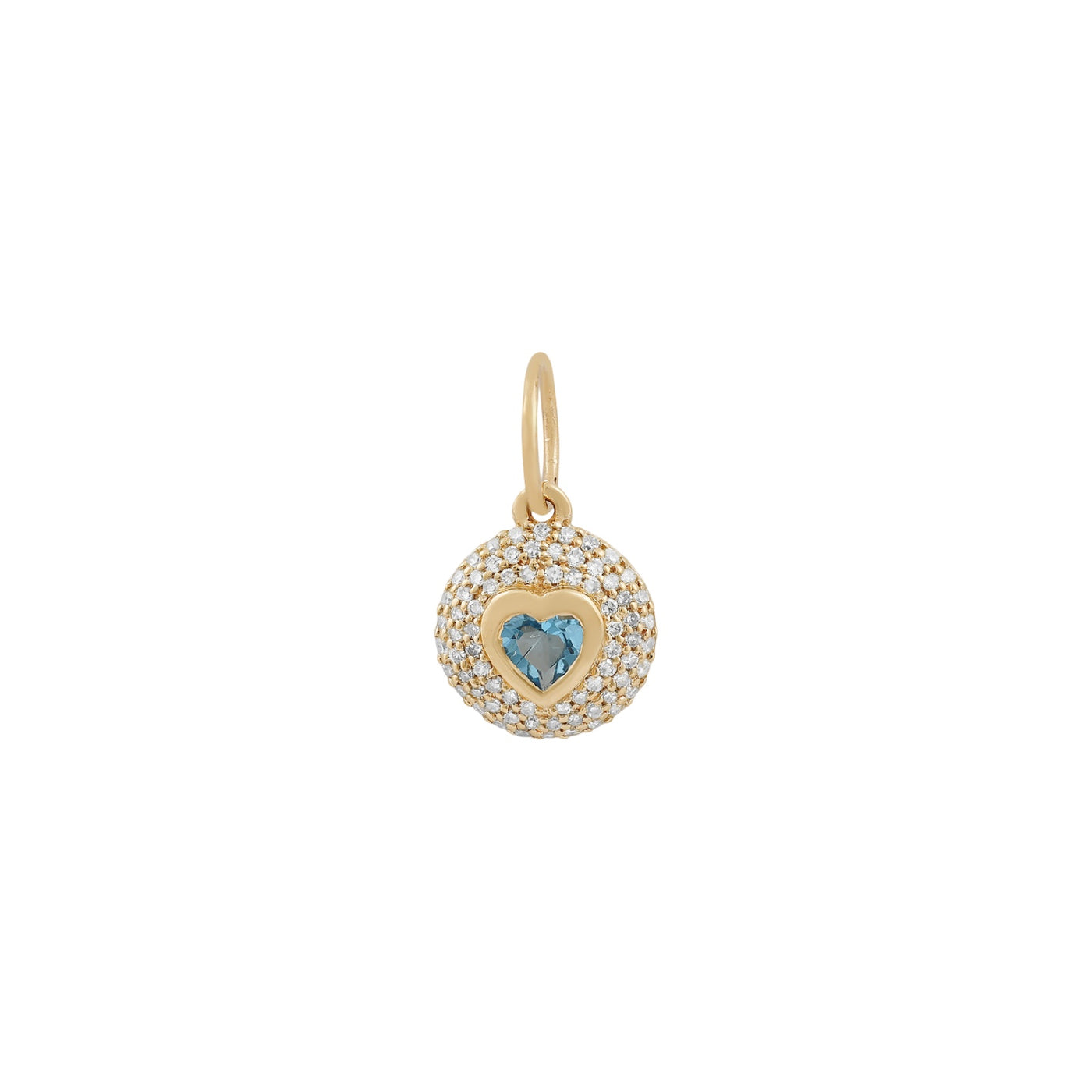London Blue Topaz Heart and Pave Diamond Charm