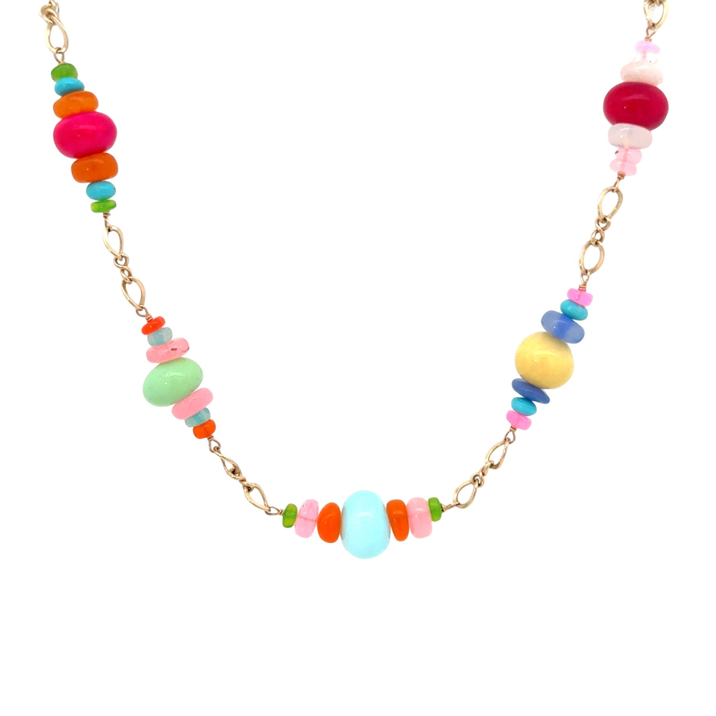 Multicolor Opal & Turquoise Bead Necklace