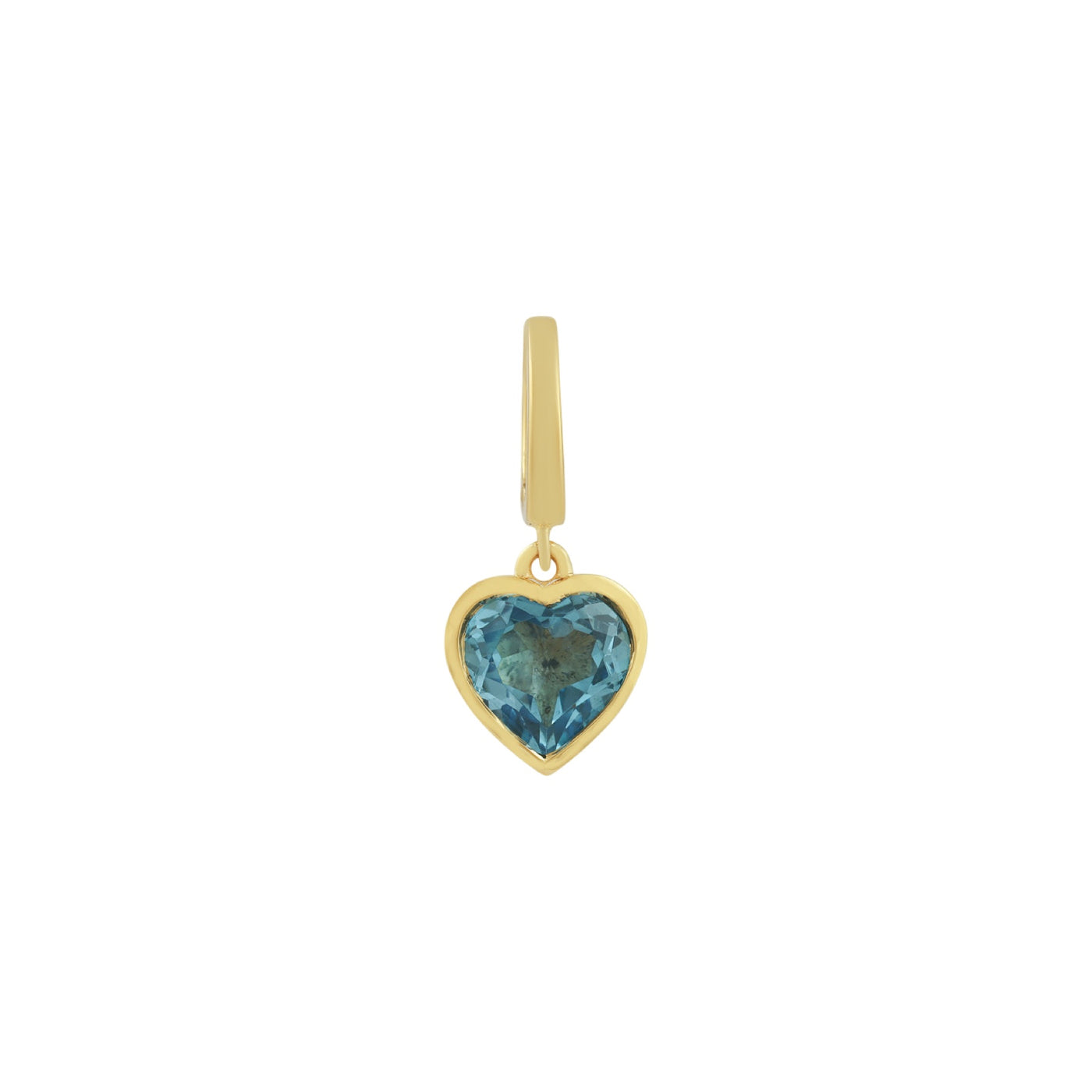 Swiss Blue Topaz Heart Charm