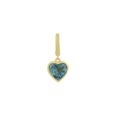 Swiss Blue Topaz Heart Charm