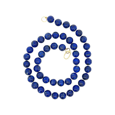 Round Lapis Bead Necklace