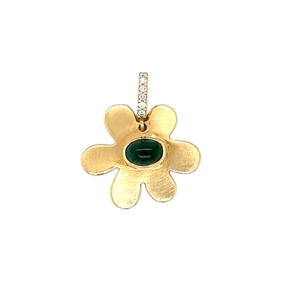 Daisy Charm with Blue/Green Tourmaline