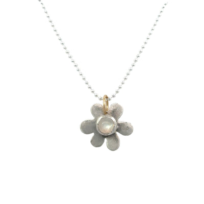 Moonstone Daisy Charm Necklace