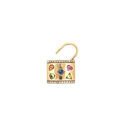Diamond & Rainbow Gemstone Snap Lock