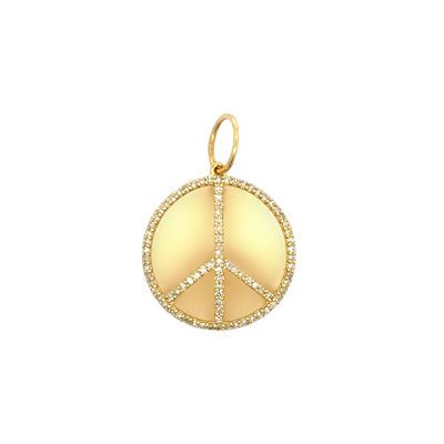 Hollow Pave Diamond Peace Charm