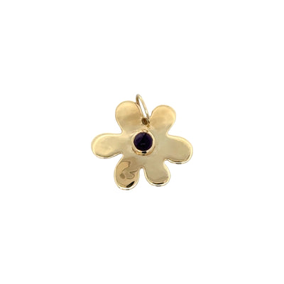 Mini Bezel Amethyst Daisy Charm